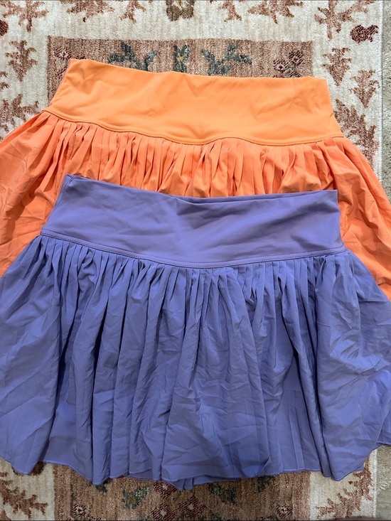 Santiny Dresses & Skirts - Women’s athletic tennis Pleated Skirt - Orange & Lavender